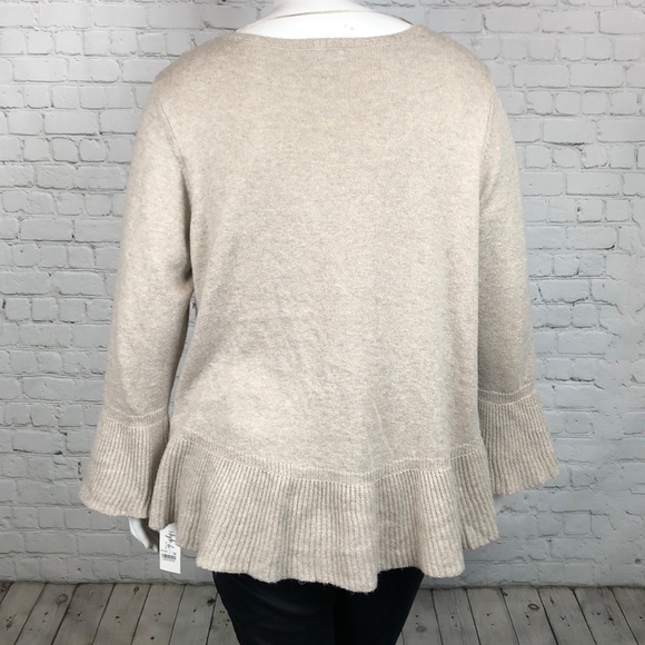 0X 1X 2X 3X Style & Co Natural Heather Ruffle Hem Sweater Plus Size - Picture 3 of 6
